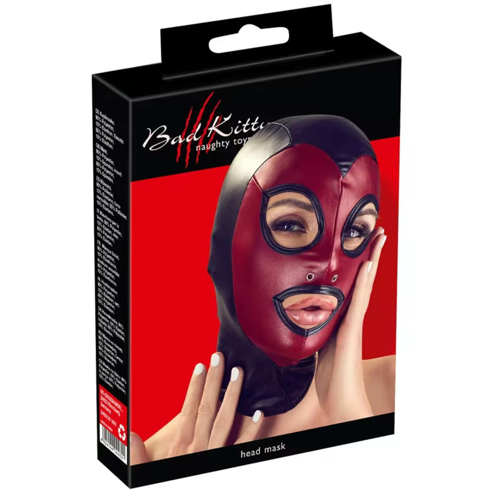 Bad Kitty crno-crvena maska za glavu